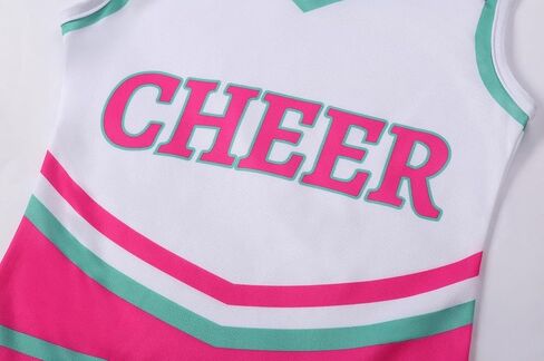 Cheerleader Costume for Girls Cheerleading Outfit with Pom Poms Halloween Party Dress Up in Kuwait