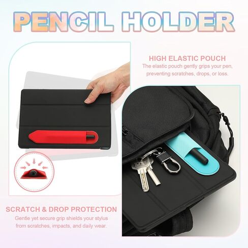 PATIKIL Pencil Holder for Stylus, 2 Pcs Adhesive Elastic Pen Case Sleeve Pouch Stylus Holder Pocket Elastic Pen Pouch Accessories for Tablet Case Notebook Outdoor, Gray in Saudi Arabia