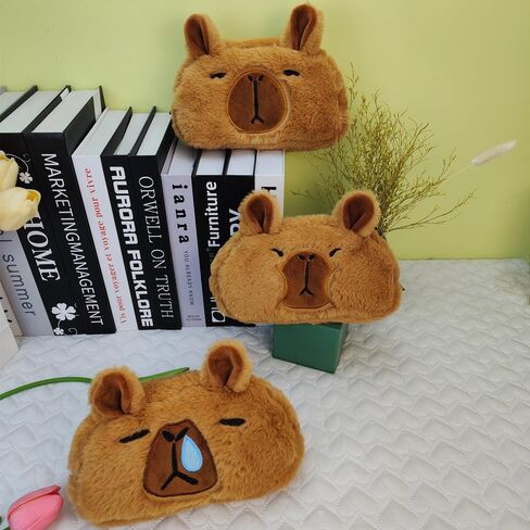 Capybara Pencil Case ، Capybara Plush Zipper Pencil Box ، Pencil Storage Holder Pouch ، حقيبة منظم للقرطاسية ومستحضرات التجميل ، للسفر المكتبي للمكتب ، هدايا Capybara (احتضان) in Saudi Arabia