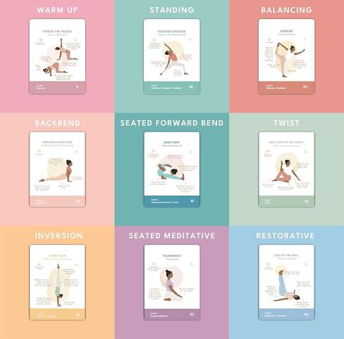 yoga asanas card deck - 70 premium stibrated struction with hatha yoga pass + sequences & pranayama. مع الفوائد وإشارات التدريس - بطاقات فلاش للمبتدئين والمدرسين والممارسة المنزلية in Saudi Arabia