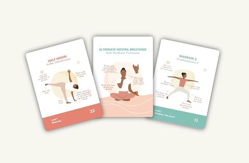 yoga asanas card deck - 70 premium stibrated struction with hatha yoga pass + sequences & pranayama. مع الفوائد وإشارات التدريس - بطاقات فلاش للمبتدئين والمدرسين والممارسة المنزلية in Saudi Arabia