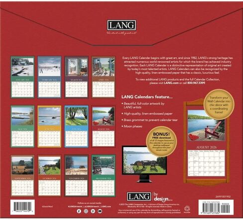 Lang Companies, Cottage Country 2026 Wall Calendar by David Ward, 13.4'' X 12'', 12-Month Calendar with Stapled Binding in Saudi Arabia
