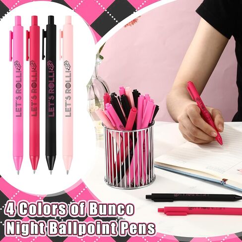 50 Pcs Let's Roll Ballpoint Pens Bulk Game Night Gifts for Guests Women Dice Game Players Casino Themed Wedding Party Supplies Las Vegas Night Party Favors in Saudi Arabia