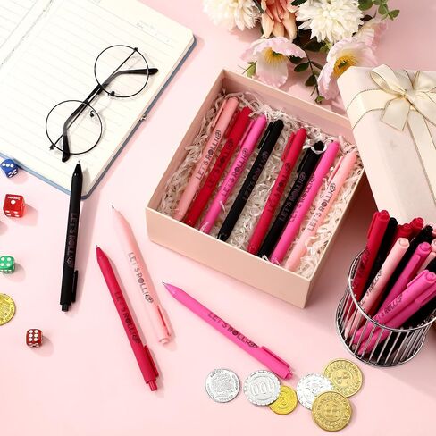 50 Pcs Let's Roll Ballpoint Pens Bulk Game Night Gifts for Guests Women Dice Game Players Casino Themed Wedding Party Supplies Las Vegas Night Party Favors in Saudi Arabia