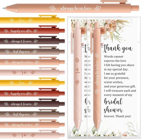 Marspark 30 Sets Bridal Shower Favors for Guests Wedding Pens Bulk with Thank You Cards Bridal Shower Retractable Ballpoint Pen for Wedding Souvenirs Table Gifts Game Prizes (Wildflowers) in Saudi Arabia