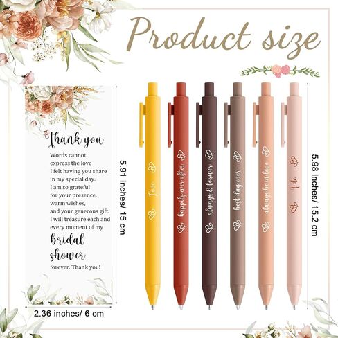 Marspark 30 Sets Bridal Shower Favors for Guests Wedding Pens Bulk with Thank You Cards Bridal Shower Retractable Ballpoint Pen for Wedding Souvenirs Table Gifts Game Prizes (Wildflowers) in Saudi Arabia