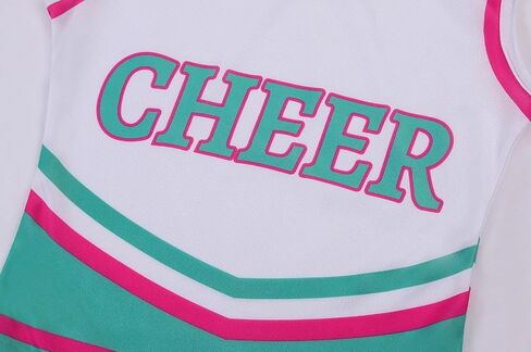 Cheerleader Costume for Girls Cheerleading Outfit with Pom Poms Halloween Party Dress Up in Kuwait