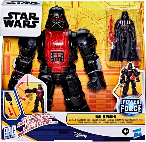 Star Wars Epic World of Action Darth Vader Ultimate Mech Force Suit ، بدلة ميكانيكية مقاس 11 بوصة وشخصية 4 بوصة ، ألعاب للبنين والبنات 4+ in Saudi Arabia