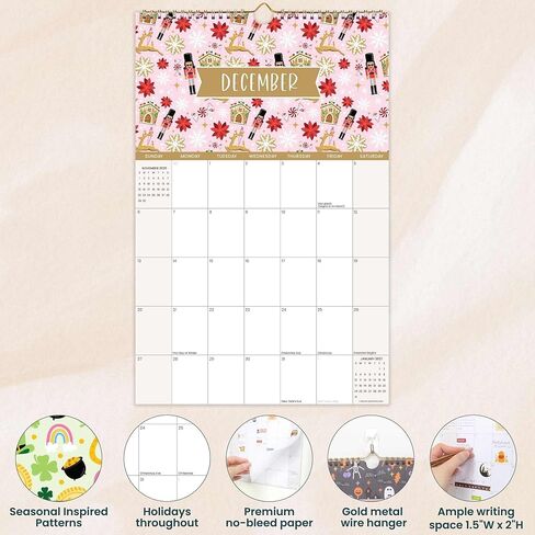 bloom daily planners 2026 Calendar Year Monthly Hanging Wall Calendar (January through December 2026) - Large 11" x 17" - Seasonal in Saudi Arabia