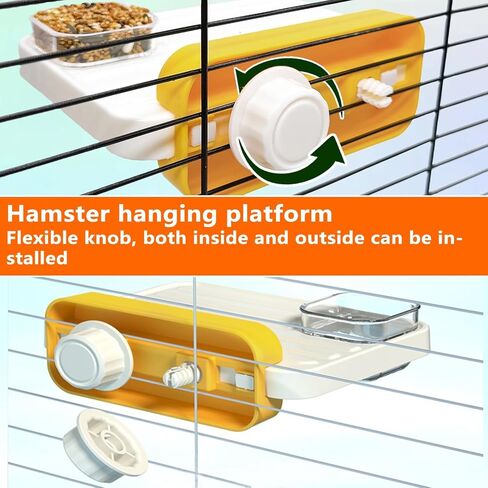منصة قفص الهامستر 2 PCS قابلة للفصل منصة الهامستر منصة تسلق ألعاب إكسسوارات قفص الفئران مع أوعية التغذية للفئران الفئران الجيربيل in Kuwait