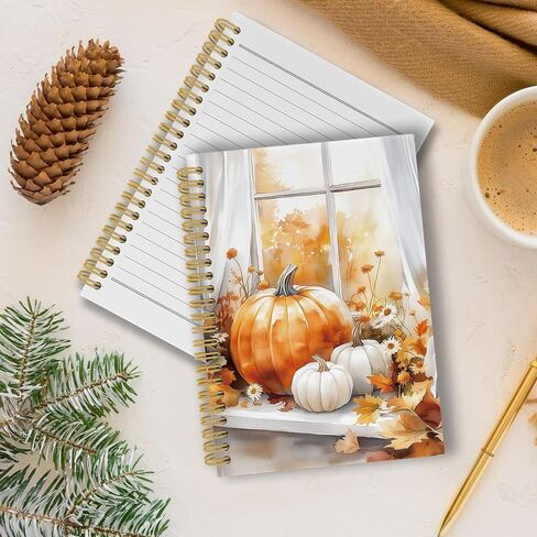 Pugwak Rustic Fall Floral Pumpkin Journal - Autumn Maple Leaf Pumpbour Notebooks college المحكم لمدرسة العمل ، هدايا الخريف للنساء ، اللوازم المكتبية ، دفتر Notebles sporal 5.5 "× 8.3" in Saudi Arabia