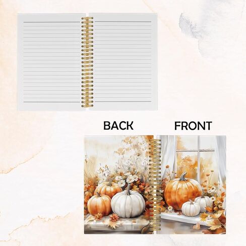 Pugwak Rustic Fall Floral Pumpkin Journal - Autumn Maple Leaf Pumpbour Notebooks college المحكم لمدرسة العمل ، هدايا الخريف للنساء ، اللوازم المكتبية ، دفتر Notebles sporal 5.5 "× 8.3" in Saudi Arabia