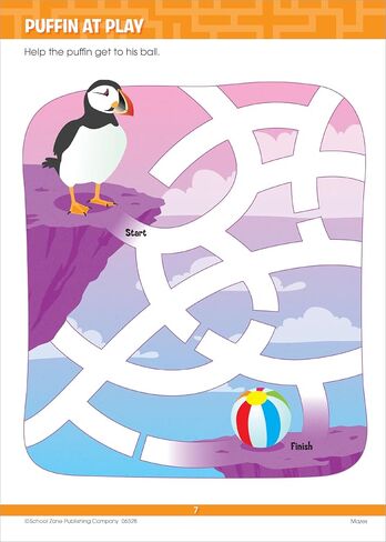 School Zone Big Mazes & More Workbook: 320 Pages, 1st Grade, 2nd Grade, Learning Activities, Math, Maze Puzzles, Games, Color By Numbers, Ages 6 to 8 (School Zone Big Workbook Series) in Saudi Arabia