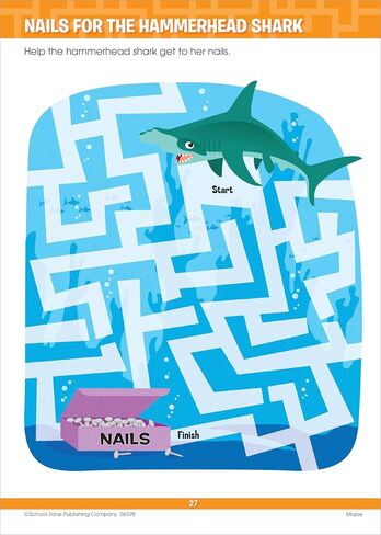 School Zone Big Mazes & More Workbook: 320 Pages, 1st Grade, 2nd Grade, Learning Activities, Math, Maze Puzzles, Games, Color By Numbers, Ages 6 to 8 (School Zone Big Workbook Series) in Saudi Arabia
