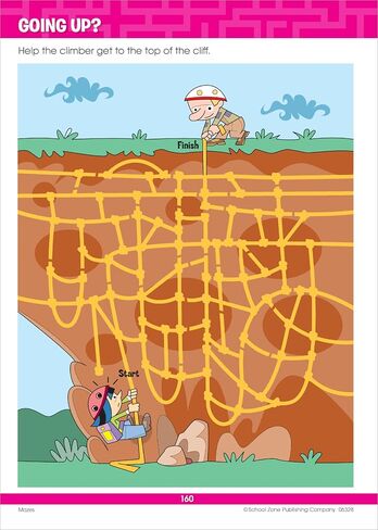 School Zone Big Mazes & More Workbook: 320 Pages, 1st Grade, 2nd Grade, Learning Activities, Math, Maze Puzzles, Games, Color By Numbers, Ages 6 to 8 (School Zone Big Workbook Series) in Saudi Arabia