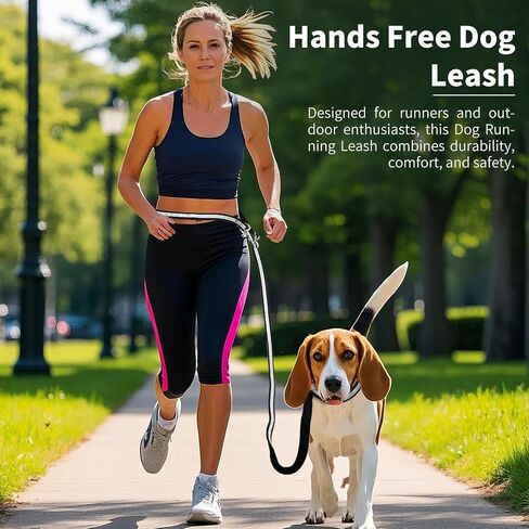 اليدين الحرة مقود الكلب ، 4.25 قدم - 9fts 9ftbody crossbody الخصر المقود للكلاب المشي عاكس مقود الكلاب الجري للكلاب المتوسطة والكبيرة المشي ، الركض ، الجري ، التدريب (الأزرق) in Kuwait