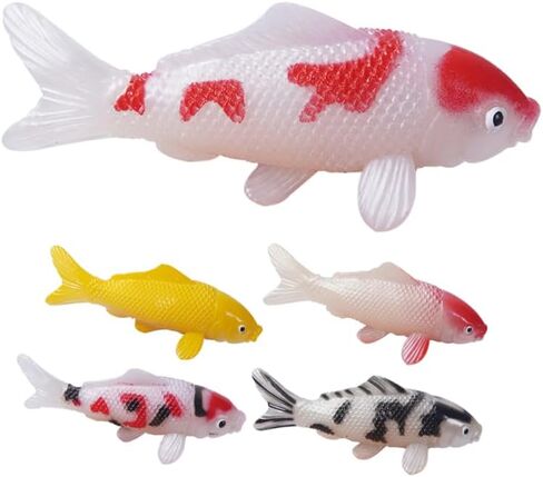 5pcs البلاستيك koi خزان السمك ديكور مزيف الذهب الذهبي الديكور السمك الاصطناعي زخرفة واقعية carp carp model diy pond pond supplies (لا يمكن أن تطفو) in Kuwait