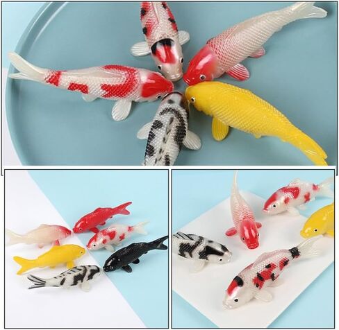 5pcs البلاستيك koi خزان السمك ديكور مزيف الذهب الذهبي الديكور السمك الاصطناعي زخرفة واقعية carp carp model diy pond pond supplies (لا يمكن أن تطفو) in Kuwait