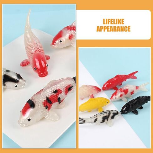 5pcs البلاستيك koi خزان السمك ديكور مزيف الذهب الذهبي الديكور السمك الاصطناعي زخرفة واقعية carp carp model diy pond pond supplies (لا يمكن أن تطفو) in Kuwait