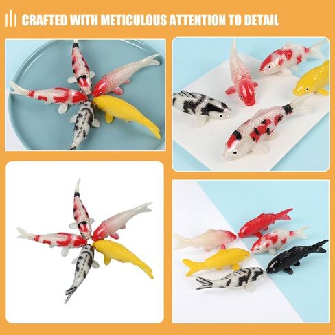 5pcs البلاستيك koi خزان السمك ديكور مزيف الذهب الذهبي الديكور السمك الاصطناعي زخرفة واقعية carp carp model diy pond pond supplies (لا يمكن أن تطفو) in Kuwait