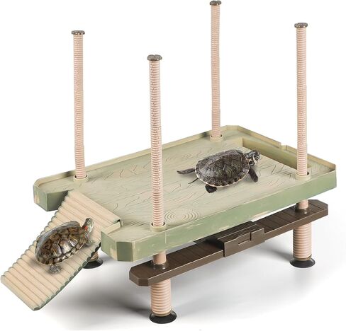 Pawfly Turtle Basking Dock with Ramp, Floating Reptile Platform for Aquatic Turtles in 30 Gallon Aquarium Tanks or Larger in Saudi Arabia
