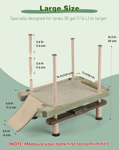 Pawfly Turtle Basking Dock with Ramp, Floating Reptile Platform for Aquatic Turtles in 30 Gallon Aquarium Tanks or Larger in Saudi Arabia