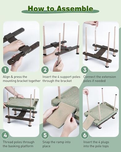 Pawfly Turtle Basking Dock with Ramp, Floating Reptile Platform for Aquatic Turtles in 30 Gallon Aquarium Tanks or Larger in Saudi Arabia
