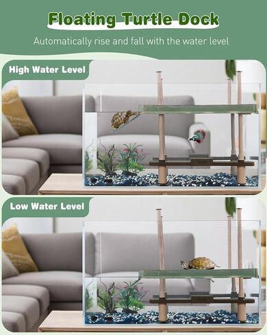 Pawfly Turtle Basking Dock with Ramp, Floating Reptile Platform for Aquatic Turtles in 30 Gallon Aquarium Tanks or Larger in Saudi Arabia