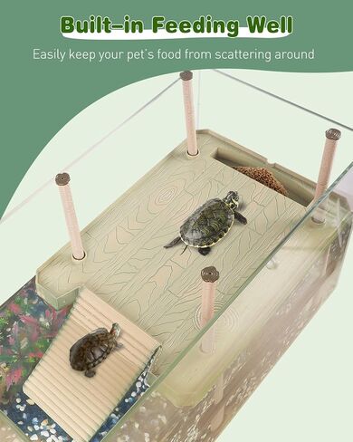 Pawfly Turtle Basking Dock with Ramp, Floating Reptile Platform for Aquatic Turtles in 30 Gallon Aquarium Tanks or Larger in Saudi Arabia