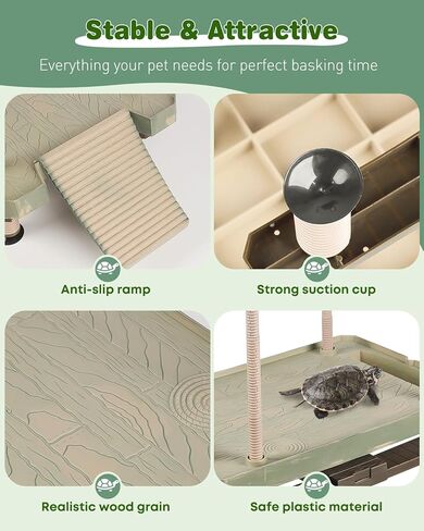Pawfly Turtle Basking Dock with Ramp, Floating Reptile Platform for Aquatic Turtles in 30 Gallon Aquarium Tanks or Larger in Saudi Arabia