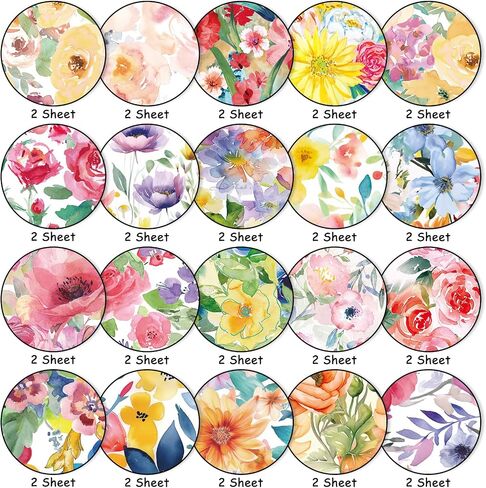40 Sheets Floral Pattern Paper Watercolor Flower Scrapbook Specialty Paper Double Sided for Spring DIY Crafts Card Making Photo Album Decor, 6 x 6 Inch in Saudi Arabia