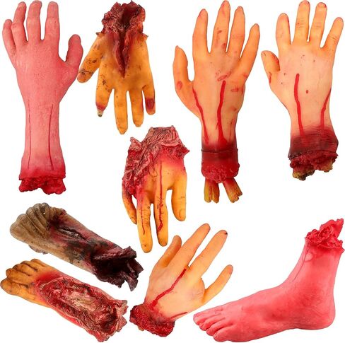 9 أجهزة كمبيوتر مثقلة هالوين مقطوعة يديهم أقدام واقعية أجزاء الجسم الرعب يديه مزيفة قدم الدعائم لعيد الهالوين مسكون بزخارف حفلة مصاصي الدماء ، 9 أنماط in Kuwait