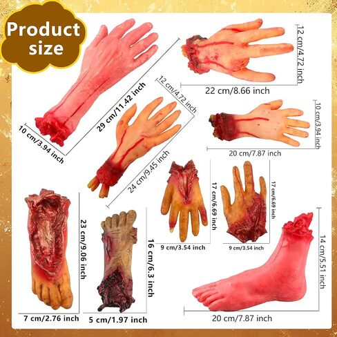 9 أجهزة كمبيوتر مثقلة هالوين مقطوعة يديهم أقدام واقعية أجزاء الجسم الرعب يديه مزيفة قدم الدعائم لعيد الهالوين مسكون بزخارف حفلة مصاصي الدماء ، 9 أنماط in Kuwait