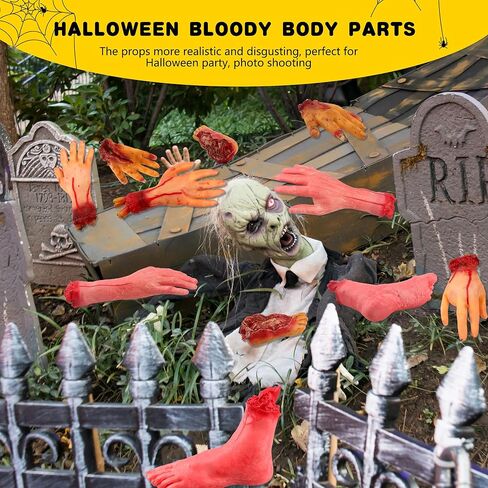 9 أجهزة كمبيوتر مثقلة هالوين مقطوعة يديهم أقدام واقعية أجزاء الجسم الرعب يديه مزيفة قدم الدعائم لعيد الهالوين مسكون بزخارف حفلة مصاصي الدماء ، 9 أنماط in Kuwait