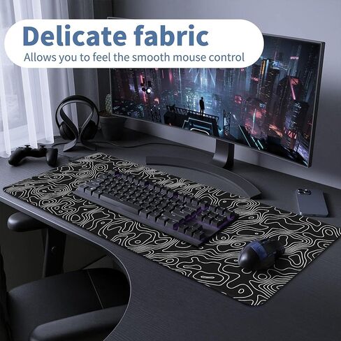 Japanese Samurai Anime Mouse Pad Large Desk Mat Extended Keyboard Mouse Pad Gaming Mousepad with Non-Slip Base and Stitched Edge Anime Mouse Mat Desk Pad 31.5 X 11.8 In Mouse Pads for Desk Home Office in Saudi Arabia