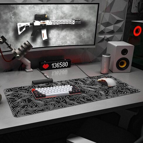 Japanese Samurai Anime Mouse Pad Large Desk Mat Extended Keyboard Mouse Pad Gaming Mousepad with Non-Slip Base and Stitched Edge Anime Mouse Mat Desk Pad 31.5 X 11.8 In Mouse Pads for Desk Home Office in Saudi Arabia
