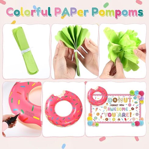 Pasimy Donut Classroom Decoration Dounuts Bulletin Board 3d Inspirational Donut Paper Cutout Day First of School Donut Bulletin Decor in Saudi Arabia
