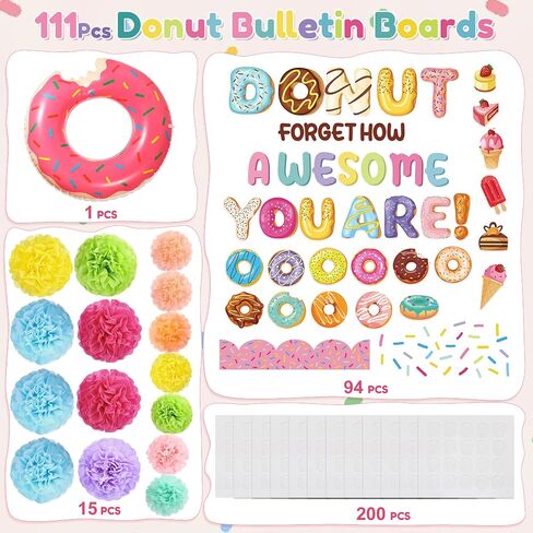 Pasimy Donut Classroom Decoration Dounuts Bulletin Board 3d Inspirational Donut Paper Cutout Day First of School Donut Bulletin Decor in Saudi Arabia