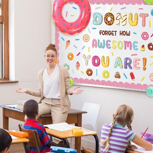 Pasimy Donut Classroom Decoration Dounuts Bulletin Board 3d Inspirational Donut Paper Cutout Day First of School Donut Bulletin Decor in Saudi Arabia
