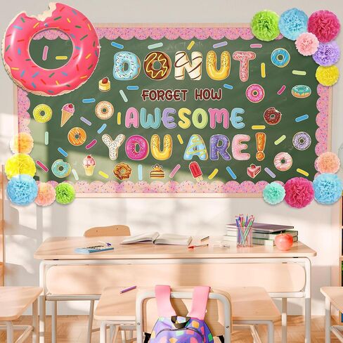 Pasimy Donut Classroom Decoration Dounuts Bulletin Board 3d Inspirational Donut Paper Cutout Day First of School Donut Bulletin Decor in Saudi Arabia