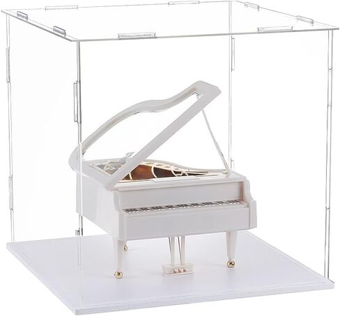 AHANDMAKER Display Case Clear Cube Baseball Holder Hat Display Case with White Base Acrylic Transparent Showcase for Action Figures Baseball, 7.87x7.87x7.87 Inch in Saudi Arabia