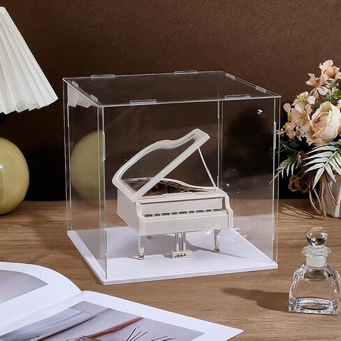 AHANDMAKER Display Case Clear Cube Baseball Holder Hat Display Case with White Base Acrylic Transparent Showcase for Action Figures Baseball, 7.87x7.87x7.87 Inch in Saudi Arabia