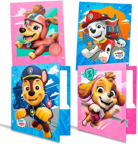 Paw Patrol Folder Set - Bundle with 4 Heavy Duty Laminated Folders with 2 Pockets Each for School, Office Plus Stickers, More | Paw Patrol Back to School Supplies Stuff in Saudi Arabia