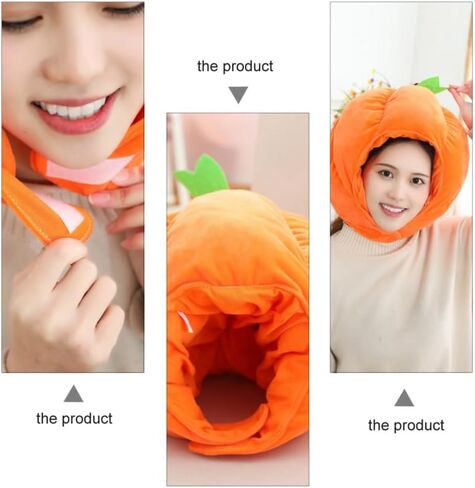 Kisangel 1pc Plush Halloween Pumpkin Hat, Novelty Cotton Pumpkin Headdress for Women Hair Bands Pumkin Costume in Saudi Arabia