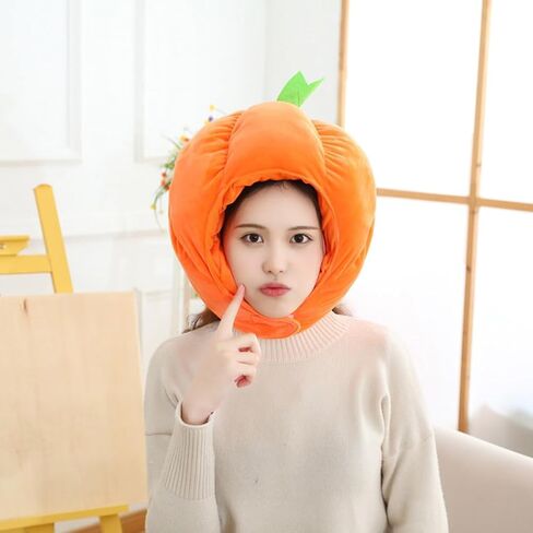Kisangel 1pc Plush Halloween Pumpkin Hat, Novelty Cotton Pumpkin Headdress for Women Hair Bands Pumkin Costume in Saudi Arabia