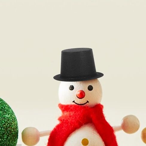 ABOOFAN Mini Felt Hats - 60Pcs Christmas Black Top Hat, Bucket Hat, Wine Bottle Toppers, Doll Caps for Xmas Party Decor, Snowman, Pets, Candy in Saudi Arabia