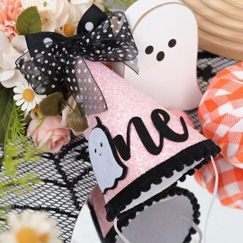 Madeng Halloween Spooky One Birthday Decorations - Ghost 1st Birthday Crown ، Ghost Crown ، Little Ghost Smash Cake Photo Props ، Halloween First Hirt in Saudi Arabia