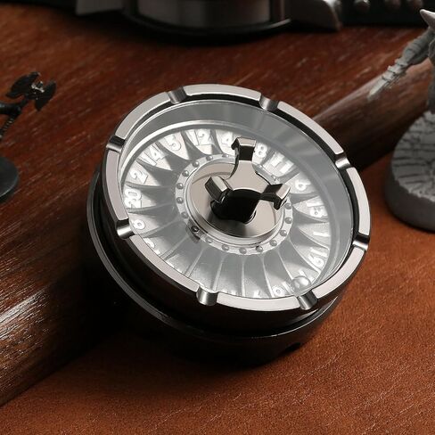 DNDND ROULETTE D20 DICE ، 50 مم معدني D20 DND النرد مع صندوق هدايا رائع للأبراج المحصنة والتنين ولعبة الطاولة (أسود مع Red NUM) in Kuwait