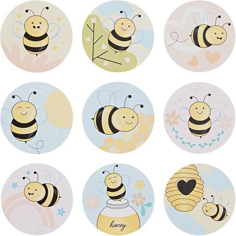 1000 Pieces Bumble Bee Stickers for Kids, Classroom Reward, DIY Crafts, Round, 9 Designs (1.5 in) in Saudi Arabia