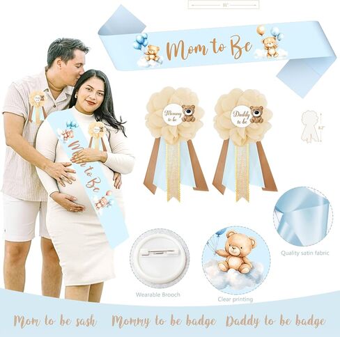 Bear Baby Shower Decorations Party Supplies, We Can Bearly Wait Baby Shower Decoration, Backdrop Balloon Arch Box Mom to Be Sash Dad to Be Pin Tablecloths Bear Balloon in Saudi Arabia